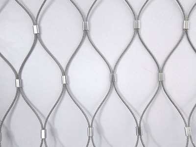 A piece of stainless steel ferrule type cable mesh which linked by clamps.