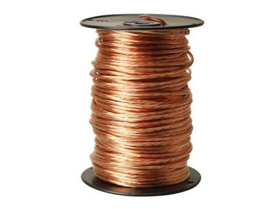 The picture shows a spool of double stranded copper wire.